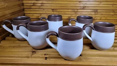 Buy Vintage Denby Stoneware Brown/ Cream Colour Coffee Mug Set X 6 Quality Heavy  • 29.50£