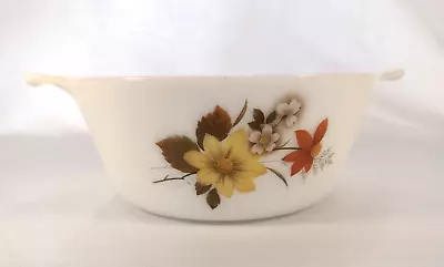 Buy Vintage JAJ Pyrex Milk Glass Autumn Glory Floral Casserole Dish Without Lid • 10£