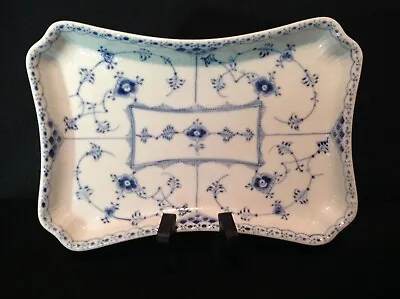 Buy Royal Copenhagen Blue Fluted Half Lace One (1) Rectangular Tray Platter #716 • 260.75£