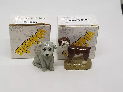 Buy Wade Whimsies 2  Cute Grey Puppy And Boxer Dog Both Boxed • 4£