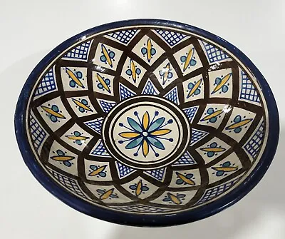 Buy Vintage Moroccan 8 Inch Bowl  Signed A. SERGHINI. SAFI Hand Decorated • 30£