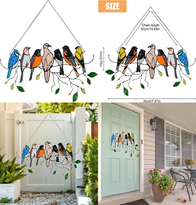 Buy Jetisva Stained Glass Window Hangings Double Sided 7 Multicolor Bird...  • 12.64£