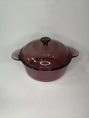 Buy Vintage Pyrex Corning Ware 1148 Cranberry 1.5 QT Casserole Dish With Lid  • 28.45£