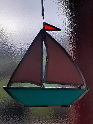 Buy YACHT Stained Glass Suncatcher Sailing Boat Tiffany Style Window Hanging • 13.50£