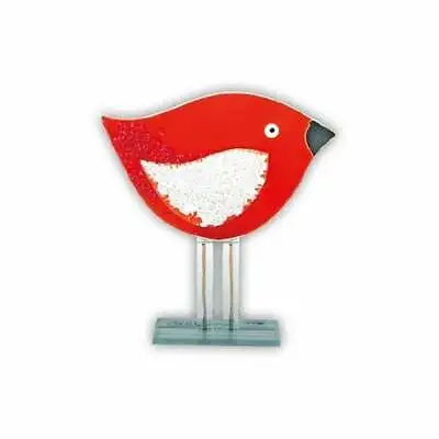 Buy Nobile Glassware Glass Red Bird Ornament - 15cm SML241 • 23.75£