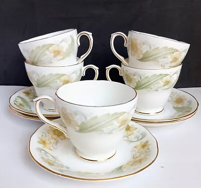 Buy Duchess Greensleeves Tea Set 5 Cups & Saucer Set, English Bone China, Vintage • 15£