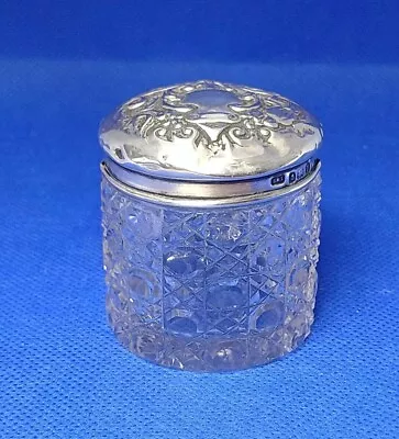 Buy Antique Silver Topped Cut Glass Dressing Jar Samuel M Levi Birmingham 1910 • 14.99£