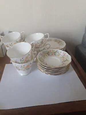 Buy Colclough Tea Set 18 Peice Headrow Pattern Cups,saucers ,sideplates #gold Edging • 15£