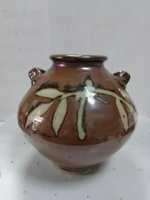 Buy Antique Mashiko Ware Flower Vase 18 Cm Japanese Ikebana Vintage Bowl • 114.38£