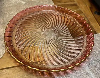 Buy Antique French Baccarat Rose Tiente Swirl LARGE 11  Crystal Tray C1900 Gorgeous! • 320.24£