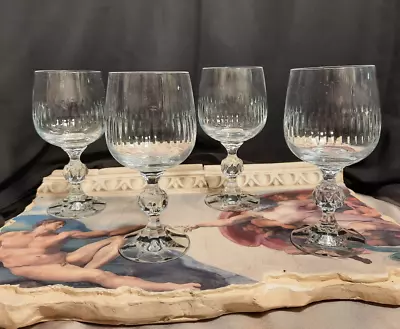 Buy 4 Crystalex Bohemia Crystal Contemporary Cut Crystal Wine Glasses Goblets Set • 38.54£