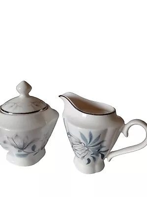 Buy Laura Ashley Milk Jug And Sugar Bowl Rare Magnolia Pattern Pottery  • 12£