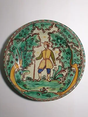 Buy Antique Dish / Charger Earthware / Delft / Faience / Polychrome / Majolica  • 105£