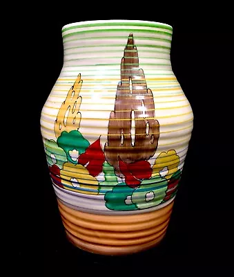 Buy Antique Clarice Cliff - Green Capri Vase C.1934 / Art Deco Pottery / Bizarre • 335£