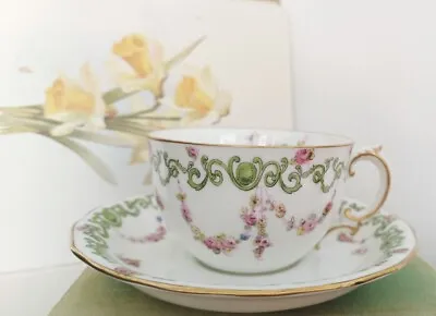 Buy Antique Royal Crown Derby Tea Cup & Saucer Duo England Bone China. Swags Roses 1 • 19.50£
