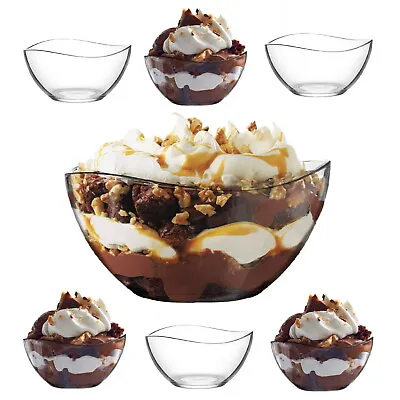 Buy Glass Dessert Bowls Set Of 7 Sundae Trifle Fruit Salad Snack Serving Dinner Bowl • 18.99£