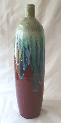 Buy Funky European Studio Art Pottery Large Vase With Drip Glaze, Crystalline Effect • 95£