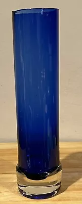Buy MCM Vintage RIIHIMAKI Suomo Finland Art Glass Vase Cobalt Blue • 25£