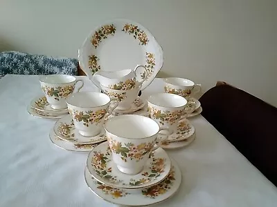 Buy Lovely Vintage Queen Anne Bone China Tea Set Cups Saucers  Medina  Autumn Leaves • 8£