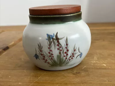 Buy Vintage Buchan Portobello Pottery Stoneware Sugar Pot Lidded Jar Wood Wooden Lid • 12.99£