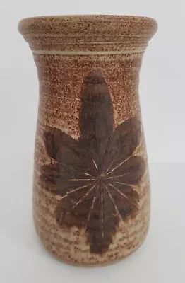 Buy Tim Huckstepp Pottery Sellinge Kent Vase Studio Art Mid Century Clay Brown Leaf • 14.99£