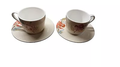 Buy M&S Marks And Spencer Oriental Garden Set Of 2 Cups And Saucers • 5.99£