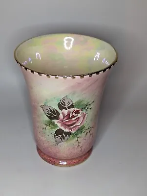 Buy Rare Vintage Royal Winton Grimwades Pink Rose Lustre Vase With Gilded Rim 20cm H • 29£