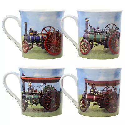 Buy Set Of 4 Tea Coffee Mugs Cups Steam Traction Engines Fine China Mug Drinks Cup • 15.97£