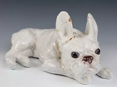 Buy Antique Filmont French Bulldog Caen Pottery Terracotta Dog Figurine Figure • 225.49£