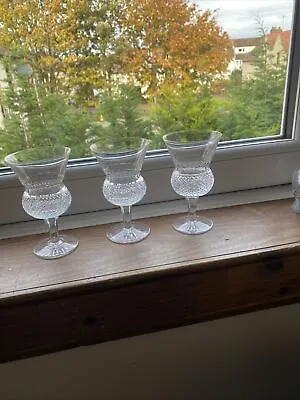 Buy 3 Edinburgh Crystal Style Thistle Drinking Glasses 13cm High • 25£