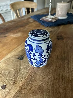 Buy Vintage Delft Blue & White Pottery Jar With Lid • 10£