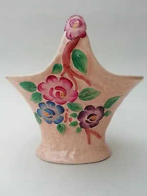 Buy Vintage Ellgreave Pottery Pretty Floral Posy Basket • 14.99£