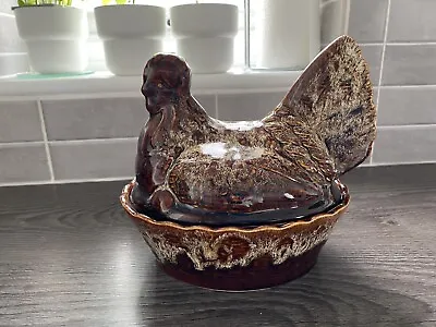 Buy Vintage Fosters Pottery Cornwall  Ceramic Chicken Egg Holder. Brown Honeycomb. • 18.99£