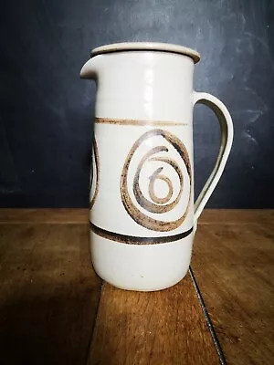 Buy Vintage Studio Pottery Jug With Lid Abaty Pottery Wales Tall Glazed 20 Cm Brown • 16.90£