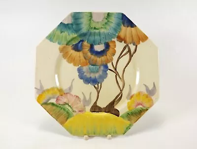 Buy Clarice Cliff Tea Plate In The Rhodanthe Pattern / Octagonal Shape Ref 1252/1 • 36£