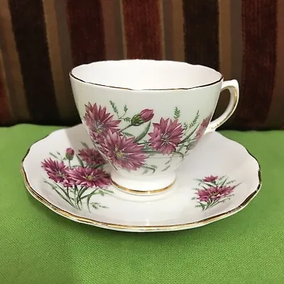 Buy Royal Vale #7842 Made In England Bone China Pink Flowers Cup & Saucer With Stand • 19.18£