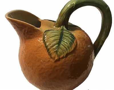 Buy Vintage Figural Orange Pumpkin Gourd Water Pitcher Vase Italy  5.5”T 7” • 28.59£