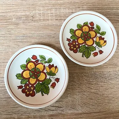 Buy Vintage Royal Worcester Palissy Trinket Butter Dishes X2. Flower Power 1970s • 10£