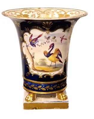 Buy Beautiful Staffordshire Style Antique Spill Vase Footed Mounted Hand Painted • 29£