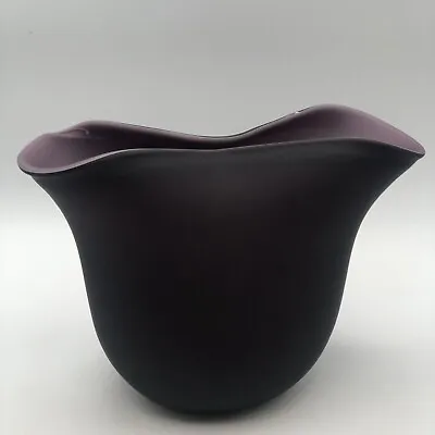 Buy Studio Crafted Blown Glass 7.5” Tall Satin Purple Frosted Pinch Vase • 30.14£