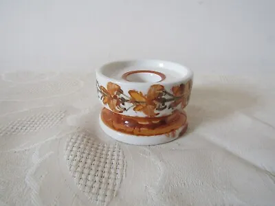 Buy Vintage Retro Jersey Pottery  Brown Floral Candlestick Candle Holder 6cm Diamete • 9.99£