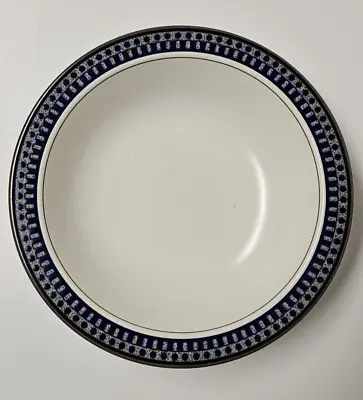 Buy Mikasa Potter's Touch Aztec Blue Ironstone Rim Soup Salad Bowl 8.25  • 9.47£