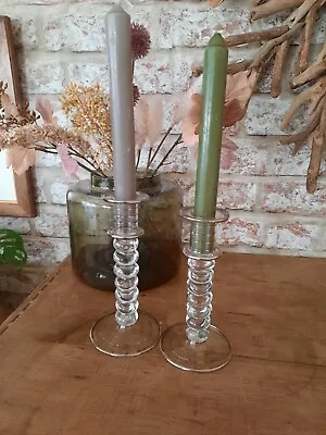 Buy Vintage Glass Candlesticks 🌺 • 12.50£