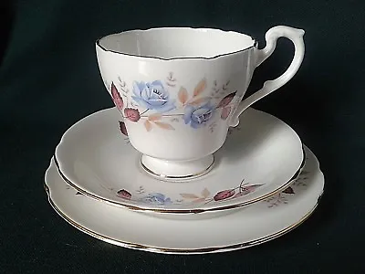 Buy Royal Standard Tea Trio Fine Bone China Teacup Saucer And Side Plate Blue Roses • 43.95£