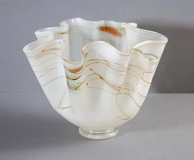 Buy Rare William Walker Hand-blown Art Glass Handkerchief Vase Signed, Isle Of Wight • 60£