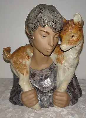 Buy Lladro 16” Boy With Goat Or Lamb Bust Statue- 1970 Retired RARE & LARGE!! • 378.58£