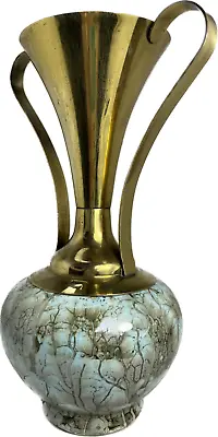 Buy Vintage Hand Painted Delft Holland Delftware Brass Vase • 33.11£