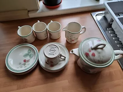 Buy Wedgwood Raspberry Cane Tea Set With Teapot And Milk Jug • 20£