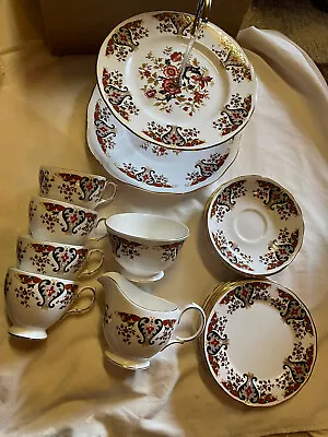Buy Colclough Royale 8525 Bone China Tea Set With Cake Stand Made In England • 45£