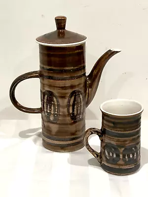Buy Vintage Cinque Ports Monastery Rye Pottery Tea/Coffee Pot & Coffee Mug Set #3 • 19.99£